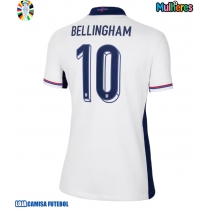 Camisa de Futebol Inglaterra Jude Bellingham #10 Equipamento Principal Mulheres Europeu 2024 Manga Curta